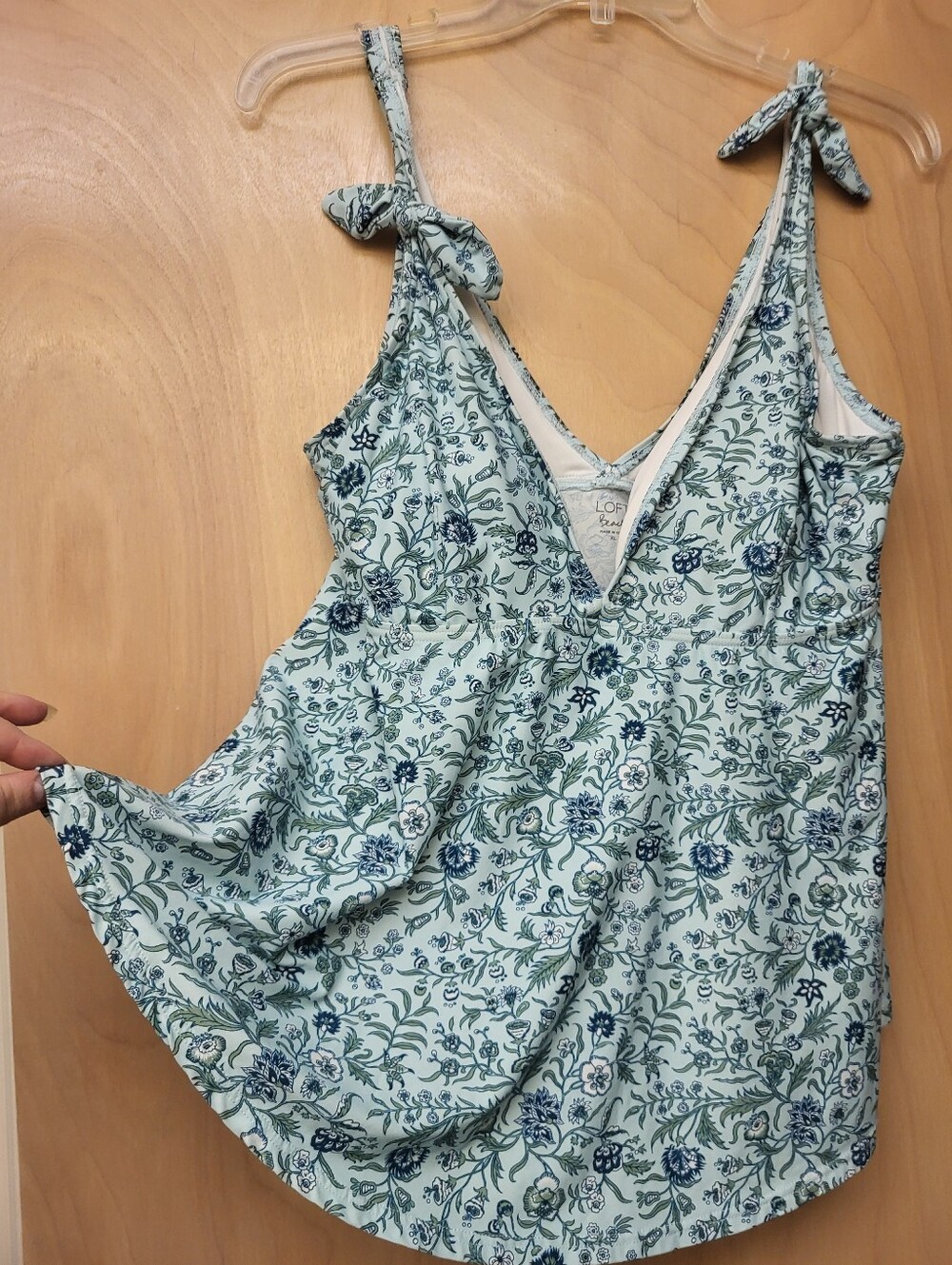 Blue Floral Loft Tank Swim Suit 2 Peice SZ L